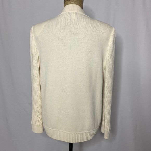 St. John Sport Ivory Black Embroidered Zip Up Wool Knit Jacket - Picture 6 of 10